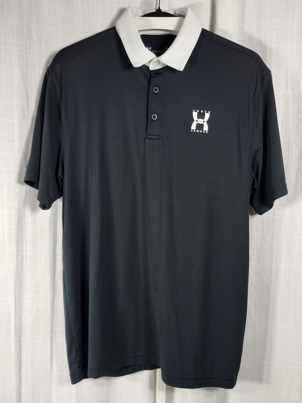 Under Armour Black Polo with White Collar